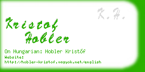 kristof hobler business card